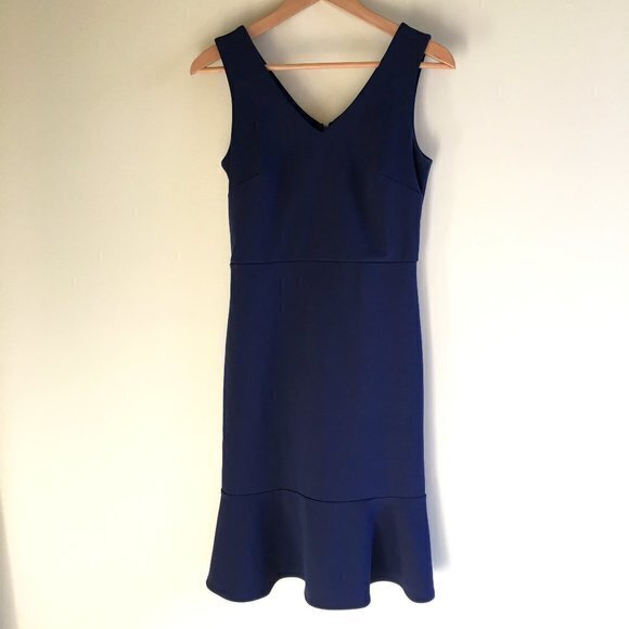 BANANA REPUBLIC Dress Drop‎ Waist Ruffle Hem Blue - Picture 1 of 5